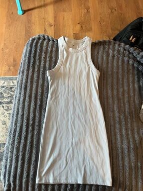 TNA Light Blue Ribbed Tank Mini Dress